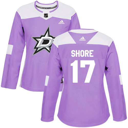 Adidas Stars #17 Devin Shore Purple Authentic Fights Cancer Women's Stitched NHL Jersey